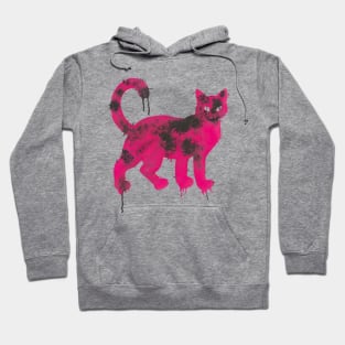 Pink Cat Spray Paint Graffiti Hoodie